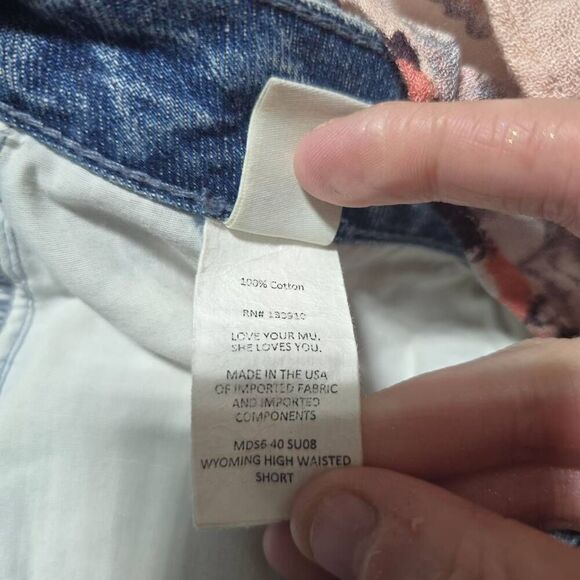 Mumu Blue Distressed Cut-Off Blue Jean Shorts Womens - Picture 5 of 5